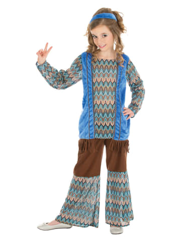 2-delig kostuum "Vintage Hippie" bruin/blauw