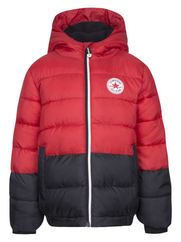 Steppjacke in Rot/ Schwarz
