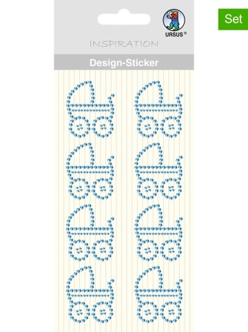 Design-Sticker "Kinderwagen" in Blau