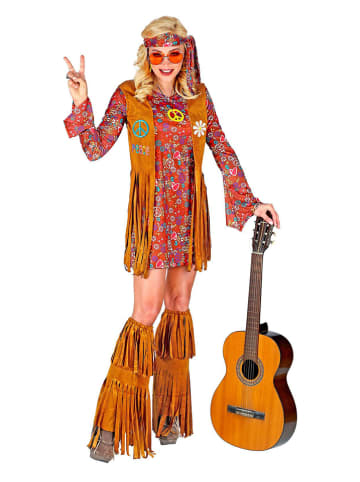 4-częściowy kostium "Hippie" w kolorze jasnobrązowo-czerwonym