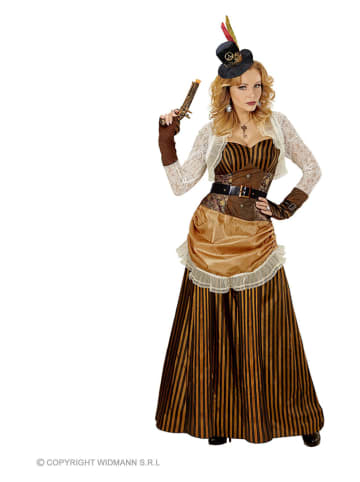 3tlg. Kostüm "Steampunk" in Hellbraun/ Creme