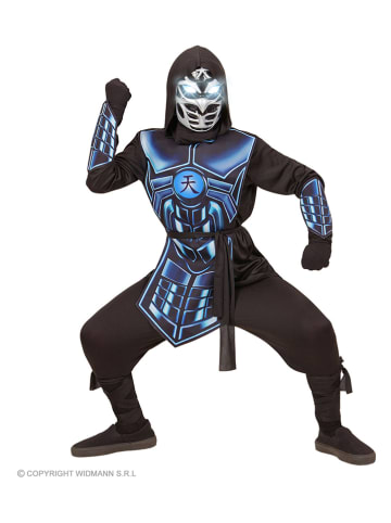 5-delig kostuum "Cyber Ninja" zwart