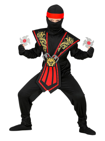 10-delig kostuum "Kombat Ninja" zwart/rood
