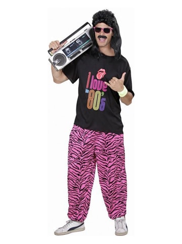 2-częściowy kostium "80s Fashion" w kolorze czarno-jasnoróżowym