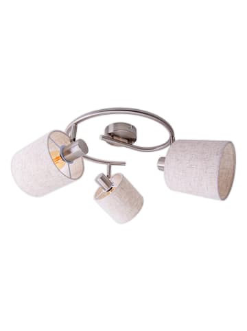 Deckenleuchte "Maron" in Silber/ Beige - Ø 52 cm