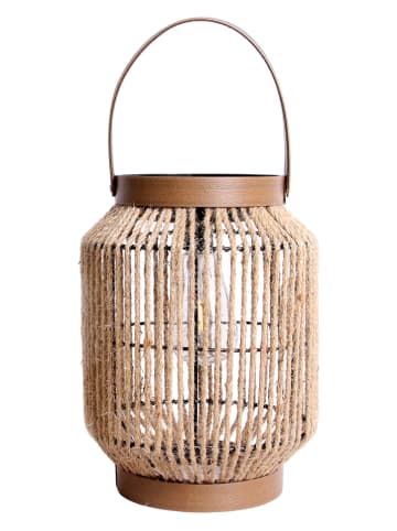 LED-Solarleuchte "Korbinian" in Hellbraun/ Beige - (H)30 x Ø 22 cm