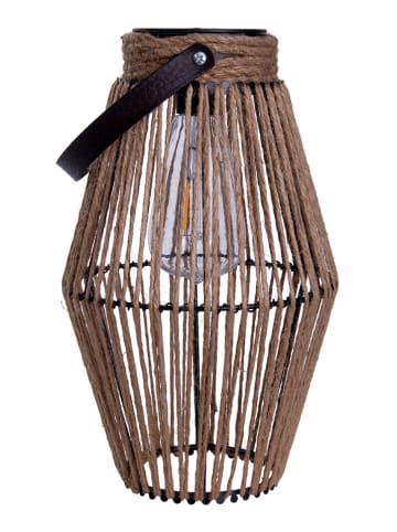 LED-Solarleuchte "Korbinian" in Braun - (H)30 x Ø 18 cm