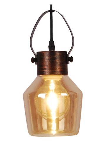 Hängeleuchte "Alex" in Braun/ Gold - (B)14 x (H)128 cm