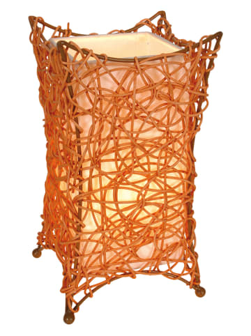 Korbtischleuchte in Orange - (H)30 x Ø 16 cm