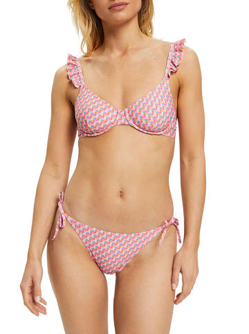 Bikini-Oberteil in Pink/ Weiß