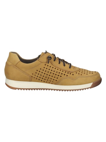 Leder-Sneakers in Ocker
