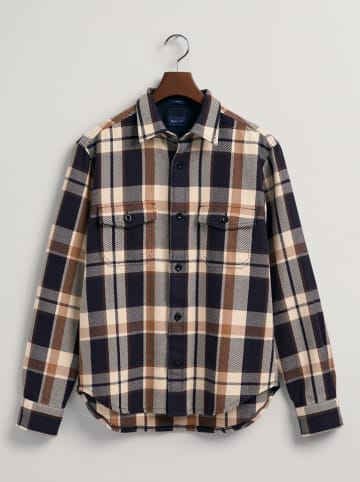 Hemdjacke in Braun/ Beige