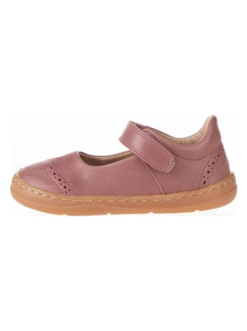 Leder-Spangenballerinas in Altrosa