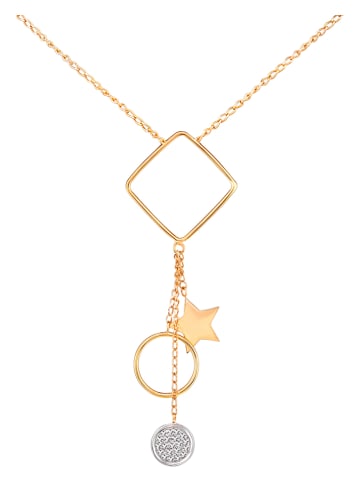 Gold-Halskette mit Diamant-Anhänger - (L)42 cm