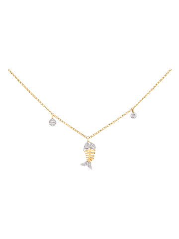 Gold-Halskette mit Diamanten - (L)42 cm