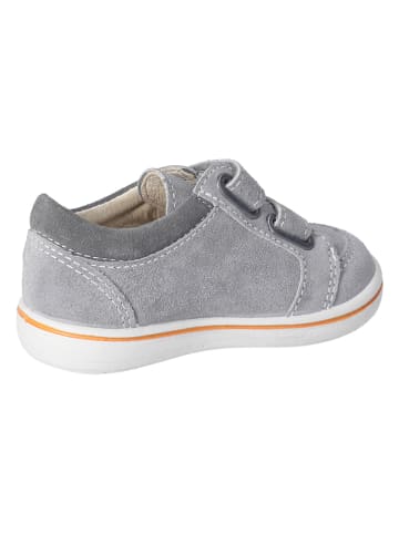 Leder-Sneakers "Timmi" in Grau/ Orange