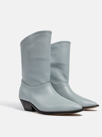 Leren boots lichtblauw