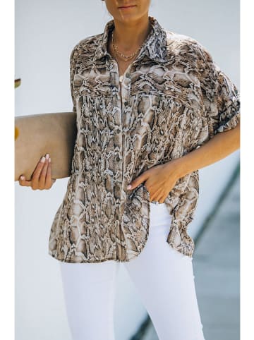 Hemd in Braun/ Creme