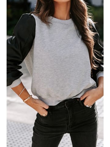 Sweatshirt in Grau/ Schwarz