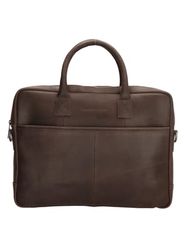 Leder-Laptoptasche in Braun - (B)39 x (H)31 x (T)7 cm