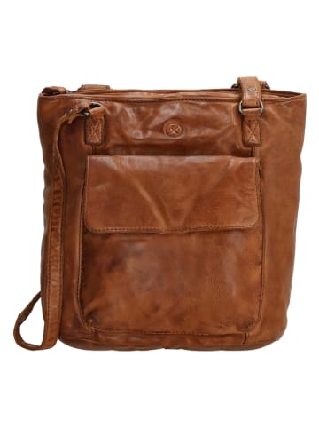 Leder-Rucksack in Cognac - (B)26,5 x (H)23 x (T)10 cm