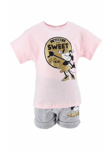 2tlg. Outfit "Minnie" in Rosa/ Grau