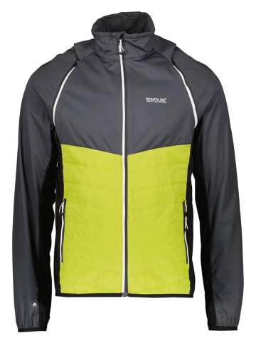 2in1-Hybridjacke "Steren" in Anthrazit/ Neongrün