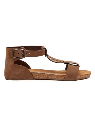 Leder-Sandalen in Braun