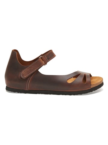 Leder-Sandalen in Braun