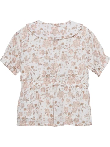 Blouse "Flower Woven" wit/beige
