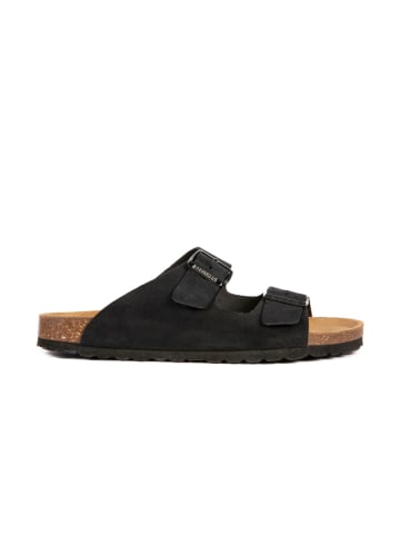 Leren slippers zwart