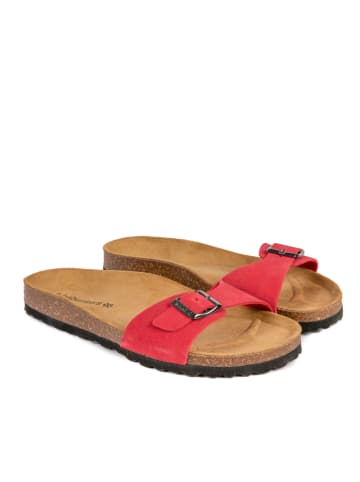 Leder-Pantoletten in Rot