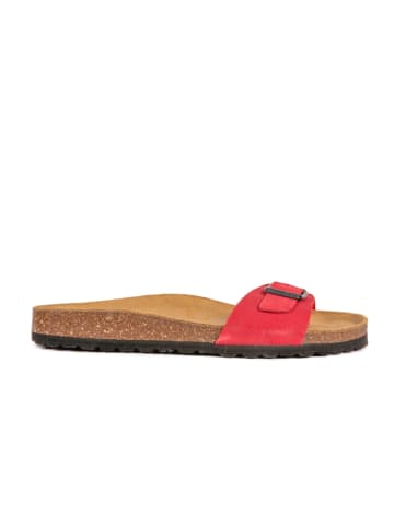 Leder-Pantoletten in Rot
