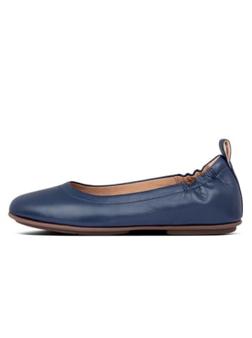 Leder-Ballerinas in Dunkelblau