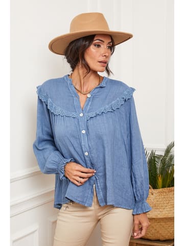 Linnen blouse blauw