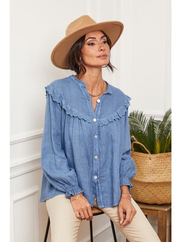 Linnen blouse blauw