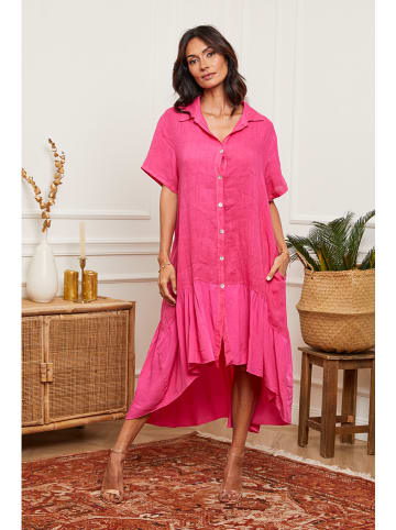 Linnen jurk roze