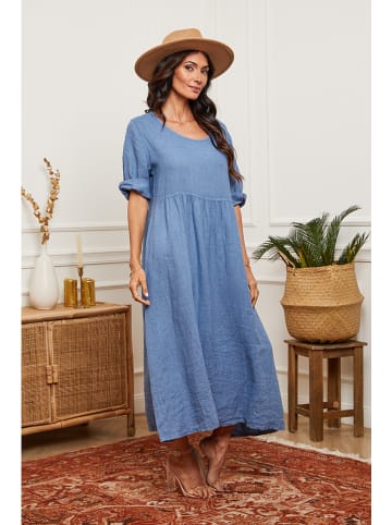Linnen jurk blauw