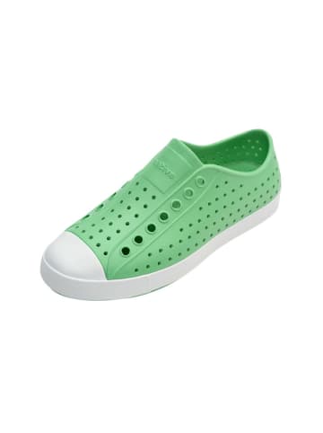 Slipper in Weiß/ Grün