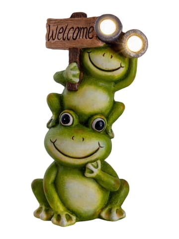 LED-Solarleuchte "Frosch" in Grün - (B)22,5 x (H)45 x (T)15 cm