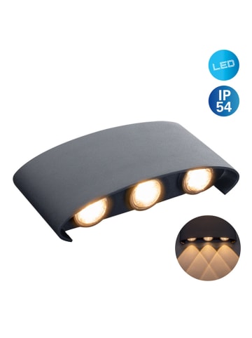 LED-Außenwandleuchte "Auron" in Schwarz - EEK G (A bis G) - (B)14 cm