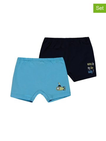 2er-Set: Shorts in Dunkelblau/ Hellblau