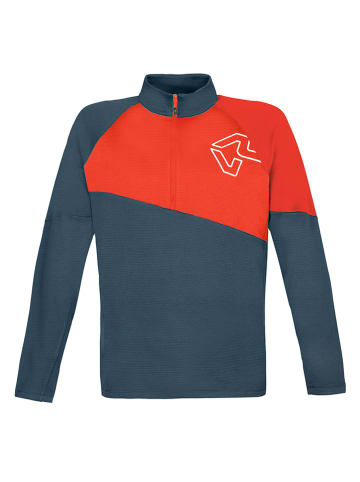 Fleecepullover "Urus" in Petrol/ Rot