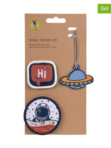 3er-Set: Patches "Space" in Blau/ Braun/ Weiß