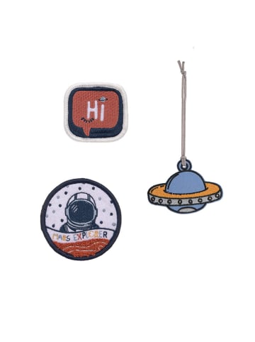 3er-Set: Patches "Space" in Blau/ Braun/ Weiß