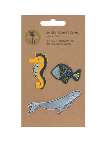 Textil-Sticker "Sea" in Blau/ Gelb