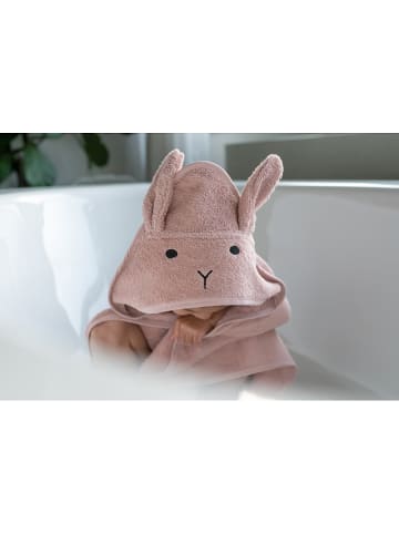 Kapuzenhandtuch "Hase" in Rosa - (L)75 x (B)75 cm