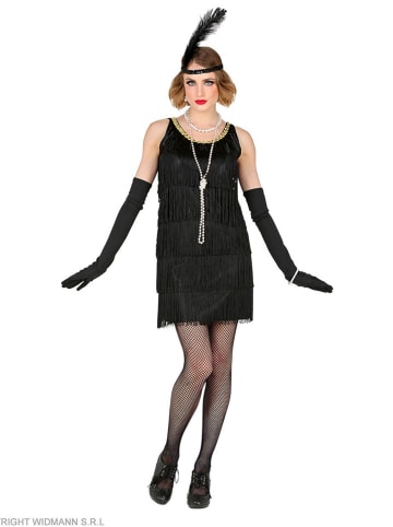 2-delig kostuum "20s Flapper" zwart