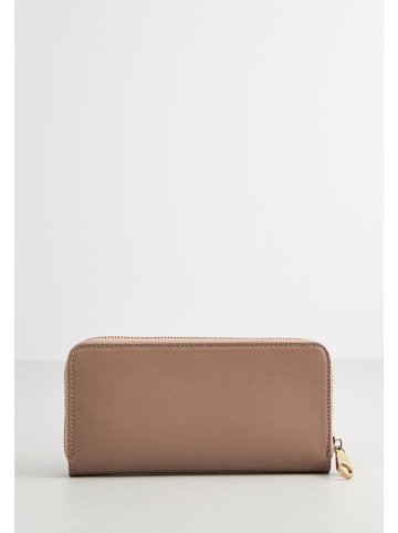 Leren portemonnee "Aliu" taupe - (B)19,5 x (H)10,5 x (D)3 cm