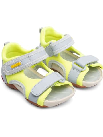 Sandalen "Ous" in Hellgrau/ Neongelb